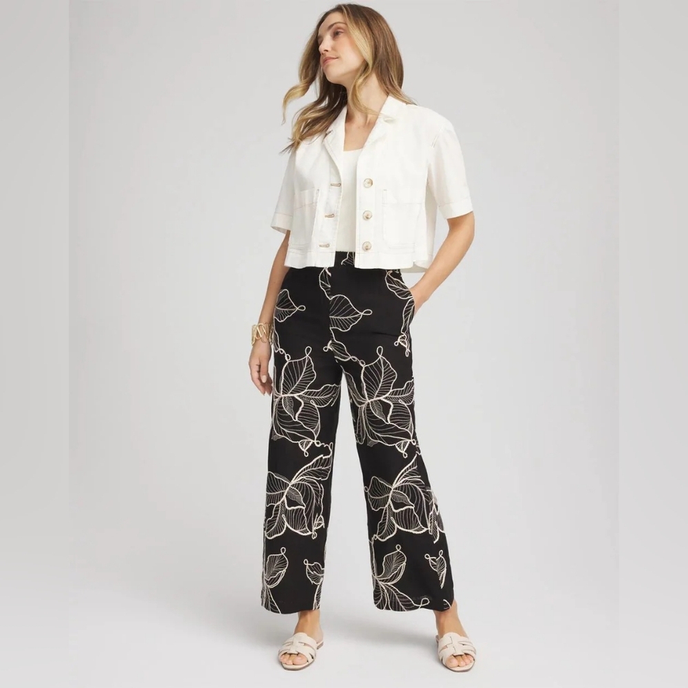 NWT Chicos Wide Leg Cropped Pants Size 1R - Picture 2 of 5